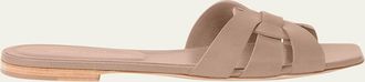 Saint Laurent Woven Leather Sandal Slide