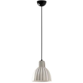 Faro Barcelona Faro Venice L&aacute;mpara De Techo Colgante Tipo C&uacute;pula De 20 Cm En Blanco Y Negro Brillante