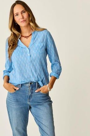 Carve Designs Dylan Gauze Shirt in Capri Ikat at Nordstrom, Size Xx-Small L