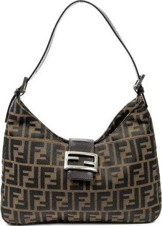 Fendi Borsa a spalla con fibbia logo - Marrone