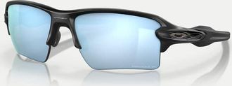 Oakley Flak 2.0 xl - Occhiali da sole rettangolari neri opachi con lenti blu a specchio polarizzate-Nero