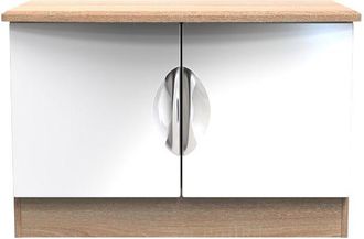 Welcome Furniture Cairo Ready Assembled TV Unit with 2 Doors - White Gloss & Bardolino Oak - Welcome Furniture | TJ Hughes