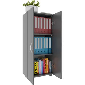 ebuy24 Armario De Oficina Vcm Con 3 Compartimentos Armario De Archivo Moderno Con Puertas Giratorias Dimensiones Aprox. Al. 108 X An. 49 X T. 34 Cm - Ulas 3 