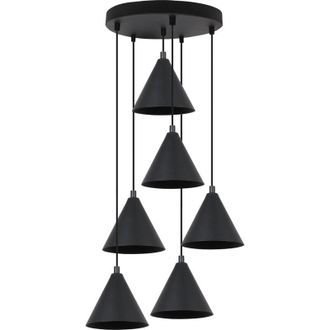 OEM L&aacute;mpara Colgante Soho Negra 6 Placas 14cm E14