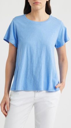 Eileen Fisher Crewneck Organic Cotton T-Shirt in Cornflower at Nordstrom, Size 1X
