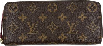 Louis Vuitton Monogram Bordeaux Brown Fuchsia Monogram Long Wallet (Bi-Fold) (Pre-Owned)