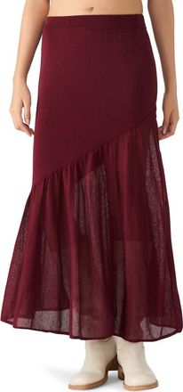 Steve Madden Aneira Asymmetric Knit Maxi Skirt in Wine at Nordstrom, Size X-Small
