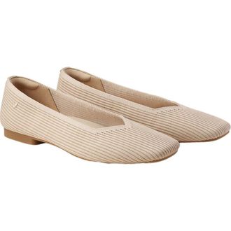 Vivaia Square-Toe V-Cut Flats in Almond at Nordstrom, Size 5.5