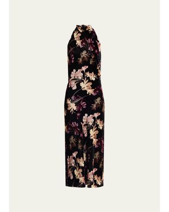 Cara Cara Fara Floral Velvet Maxi Dress