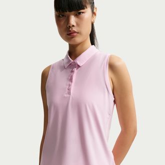 Nike Womens Victory Dri-FIT Sleeveless Polo in Pink | FQ1572-663