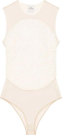 Courrèges Body Illusion con inserto in pizzo - Toni neutri