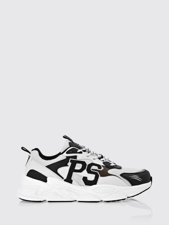 Plein Sport Low-Top Sneakers in Leather and Mesh with Contrast Monogram
