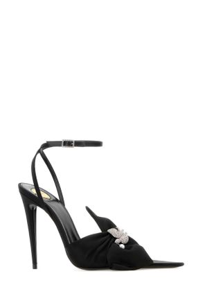 Saint Laurent Womens Black Crepe Dove Pumps Neronero Scarpe Con Tacco High Heel Shoes