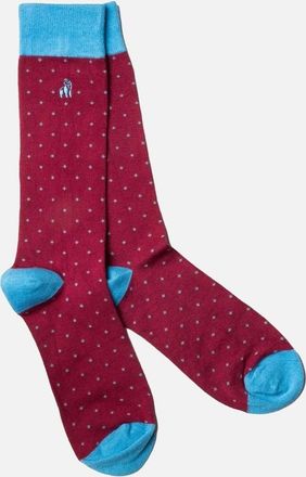 Swole Panda Mens Swole Panda Bamboo Socks Burgundy Spot - Red - Size: 7/7.5/8/8.5/9/9.5/10/10.5/11