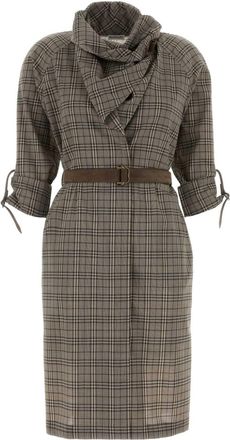Burberry Embroidered Stretch Wool Dress