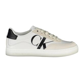 Calvin Klein Sporty Lace-Up Trainers White Contrast Print