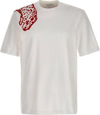 Ferragamo Mens Leopard Print Logo T-Shirt, Size XX-Large
