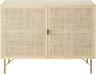 Maisons du monde Aparador de 2 puertas enrejado de mimbre 100 cm