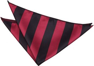 DQT Premium Woven Microfibre Striped Burgundy and Black Mens Fashion Casual Formal Business Handkerchief Pocket Square Hanky