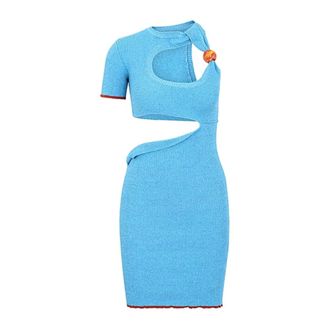 Jacquemus Knitted Dresses, female, Blue, Size: 2XS La Robe Brilho Knit Mini Dress