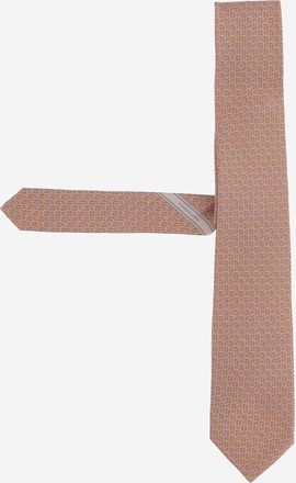 Ferragamo Mens Silk Tie With Pattern, Orange Ties & Bow