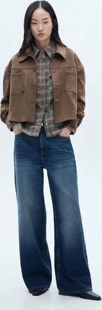 Mango Giacca similpelle tasche marrone chiaro/pastello - Donna - XS - MANGO