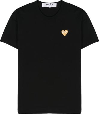Comme Des Gar&ccedil;ons Black Crewneck Heart Logo T-Shirt
