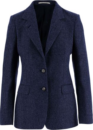 Tagliatore Structured Navy Wool and Cashmere Jacket with Tailored Fit