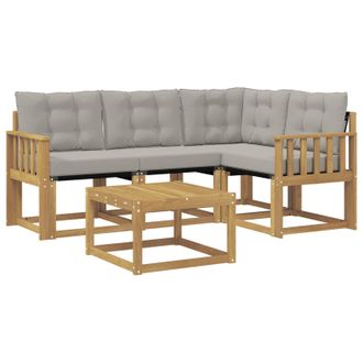 vidaXL Conjunto De Sof&aacute;s De Exterior 5 Pcs Blanco Y Gris Claro Vidaxl