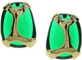 Olivia Welles Geometric Jewel Earrings in Gold /Green at Nordstrom Rack