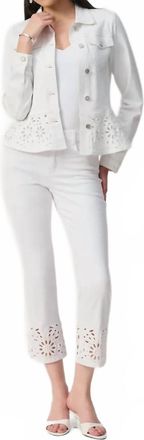 Joseph Ribkoff Cropped Mid-Rise Trousers In White