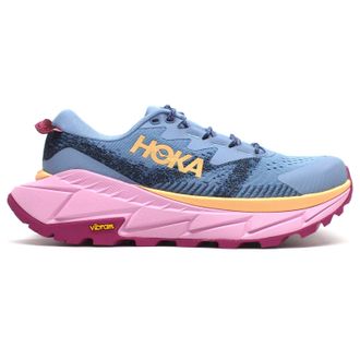 Hoka One One Hoka Skyline Float X Textile Synthetic Womens Low Top Trainers - Azure Rain Pink Twilight - Size:UK 5.5