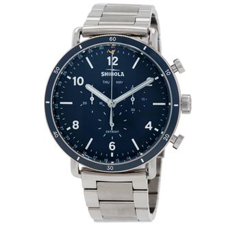 Shinola The Canfield Sport Chronograph Quartz Blue Dial Mens Watch S0120089890