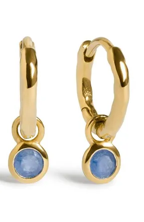 Monica Vinader Birthstone Huggie Hoop Earrings in 18K Gold Vermeil/blue Sapph at Nordstrom