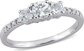 Delmar Aquamarine & Diamond Ring in Blue at Nordstrom Rack, Size 7