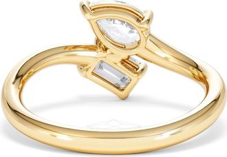 The Diamond Store Toi et Moi Emerald and Pear Cut Lab Diamond Ring 1.00ct F/VS in 9K Gold