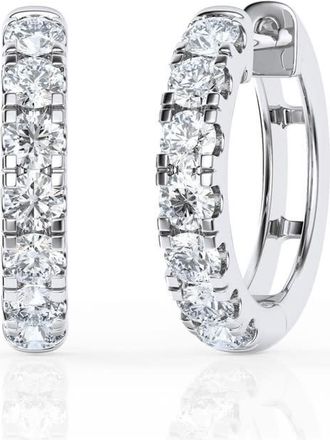 Grown Brilliance 1 Carat Lab Grown Diamond Huggie Hoop in 14K White Gold