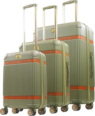 Tommy Bahama 3-Piece Stripes Hard-Sided Luggage in Olive at Nordstrom