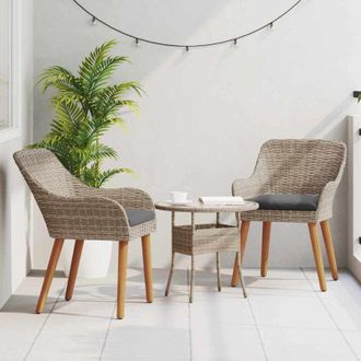 vidaXL Vidaxl - Sedia da Giardino 2 pcs Nero 55 x 62.5 x 82cm polyrattan