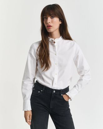 GANT Women Classic Oxford Frill Blouse (44) WHITE