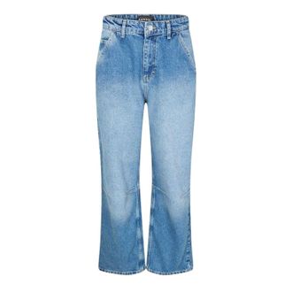 Kangol Denim boyfriend-jeans met patches voor dames (Blauw)