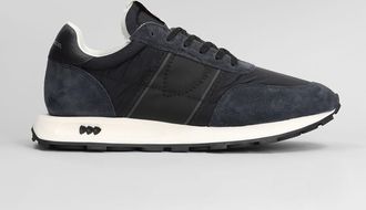 Philippe Model Tour Low Sneakers In Blue Suede And Fabric