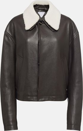 Bottega Veneta Shearling-trimmed leather jacket