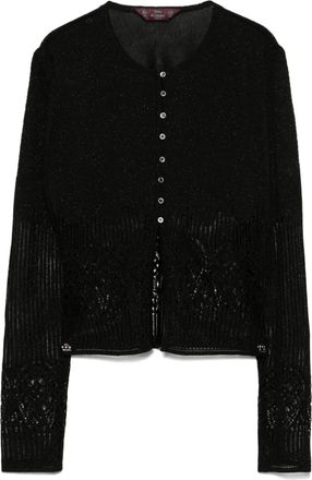 John Galliano Cardigan traforato in lamé anni 90 - Nero