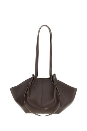 Yuzefi Brown Mochi Pebble Grain Leather Tote Bag