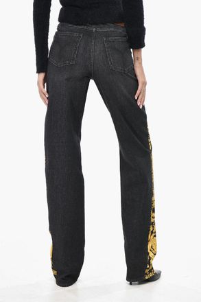 Versace Jeans a Gamba Dritta con Inserti Motivo Barocco 22cm Versace