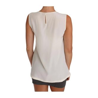 Dolce & Gabbana Blouses, female, White, Size: 2XS Fairy Tale Embroidered Silk Blouse