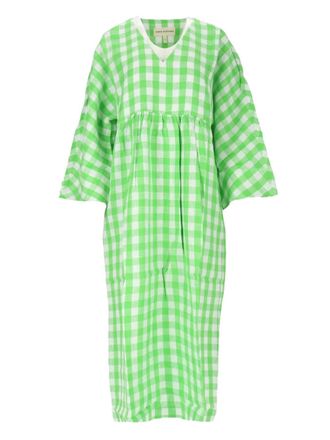 Mara Hoffman checked midi dress - Green