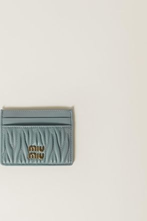 Miu Miu Matelassé nappa leather card holder