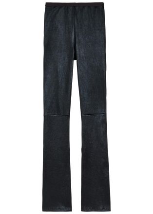 Rick Owens Carmen Flared-leg Leather-blend Trousers - Black - 44 (UK12 / M)